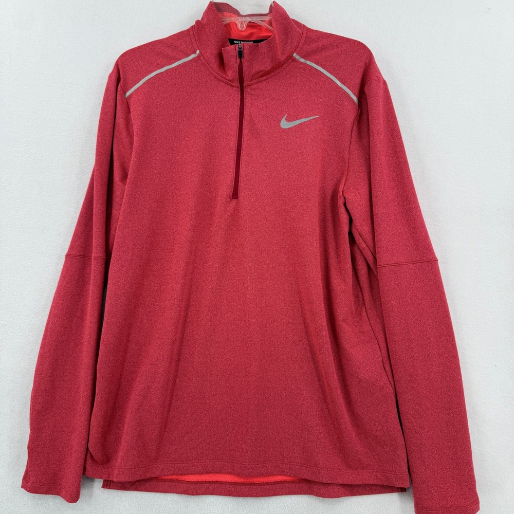 Nike Element Quarter Zip Running Top Mens Large Red Dri-FIT BV4721-620